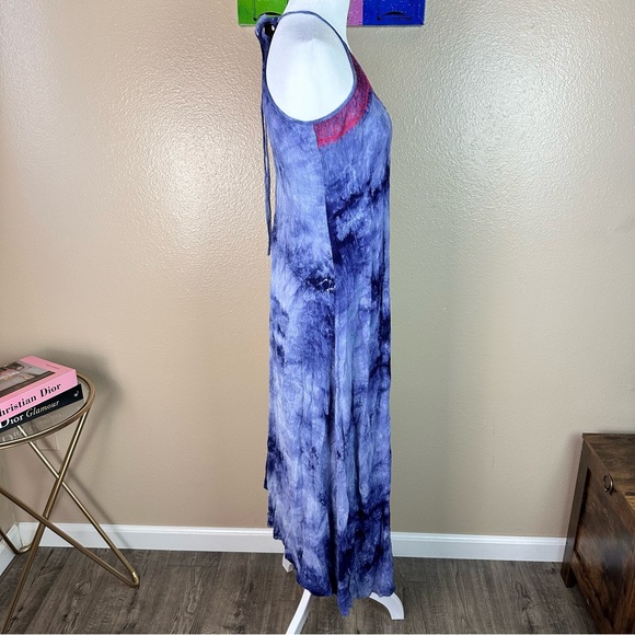 Maxi DressSleeveless Tie Dye Multicolor Summer Large Spring Sundress Beach (New) - Picture 5 of 12